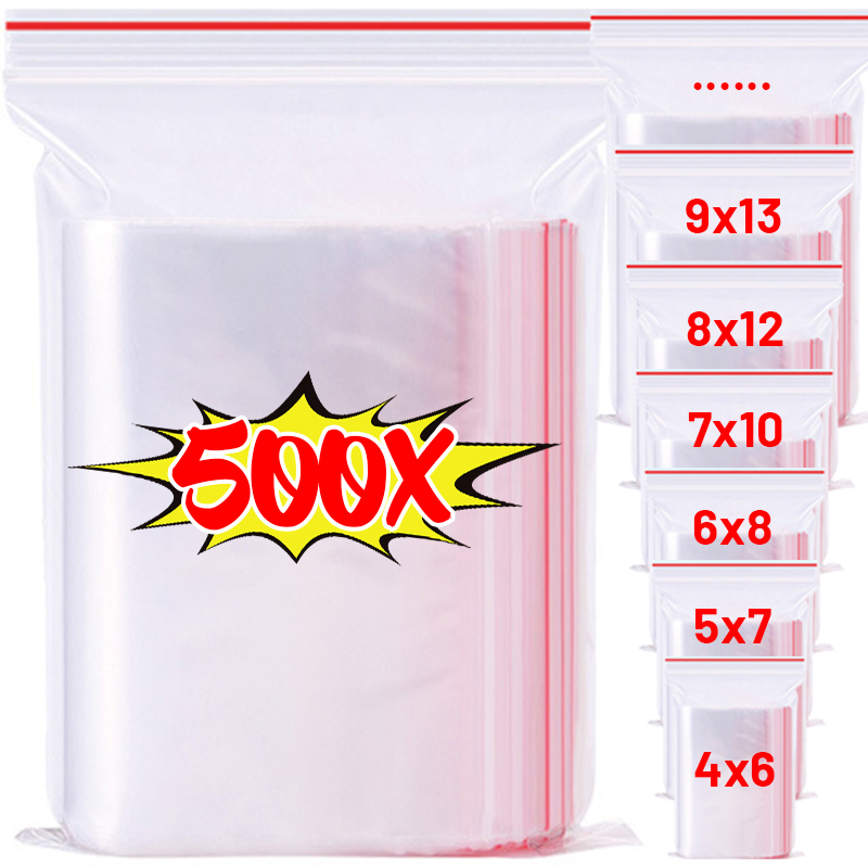Travel Ziplock Bags - Sacs en plastique transparents auto-scellants en