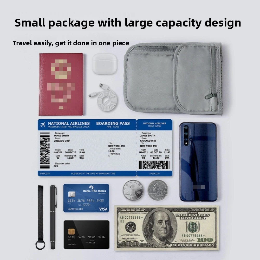 Travel Accessories Overseas - Pochette de voyage dissimulée anti-RFID, sac