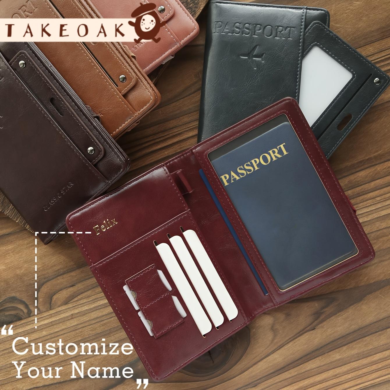 Travel Accessories Overseas - Porte-passeport vintage en cuir grande capacité